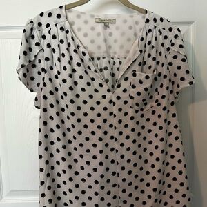 41 Hawthorn Black and White Polka Dot Blouse